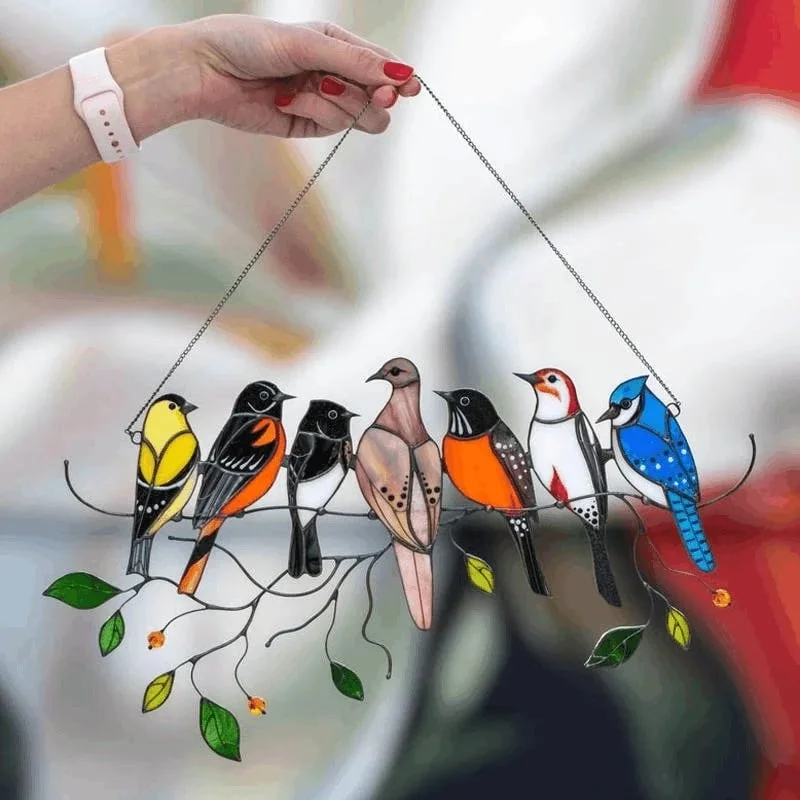 🐦🔥 Last Day 70% OFF-Birds Stained  Window  Panel Hangings🎁