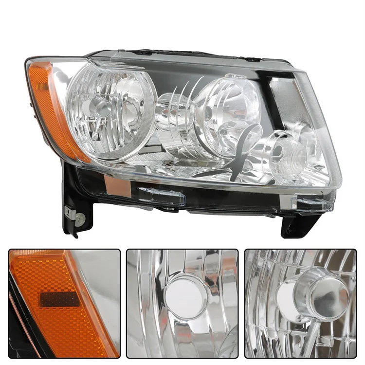 SEBLAFF Headlight Assembly Replacement for 2011 2012 2013 Grand Cherokee / 2011 2012 2013 2014 2015 2016 2017 Compass Headlamp L+R Side CH2518139, CH2519139