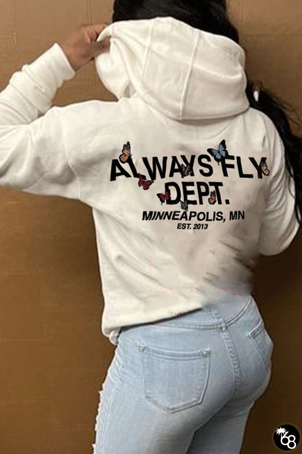 White Street Daily Print Patchwork Hooded Collar Tops | 168DEAL
