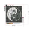 Yin Yang Diagramm von Engeln - runder Bohrer Diamantmalerei - 30*30cm