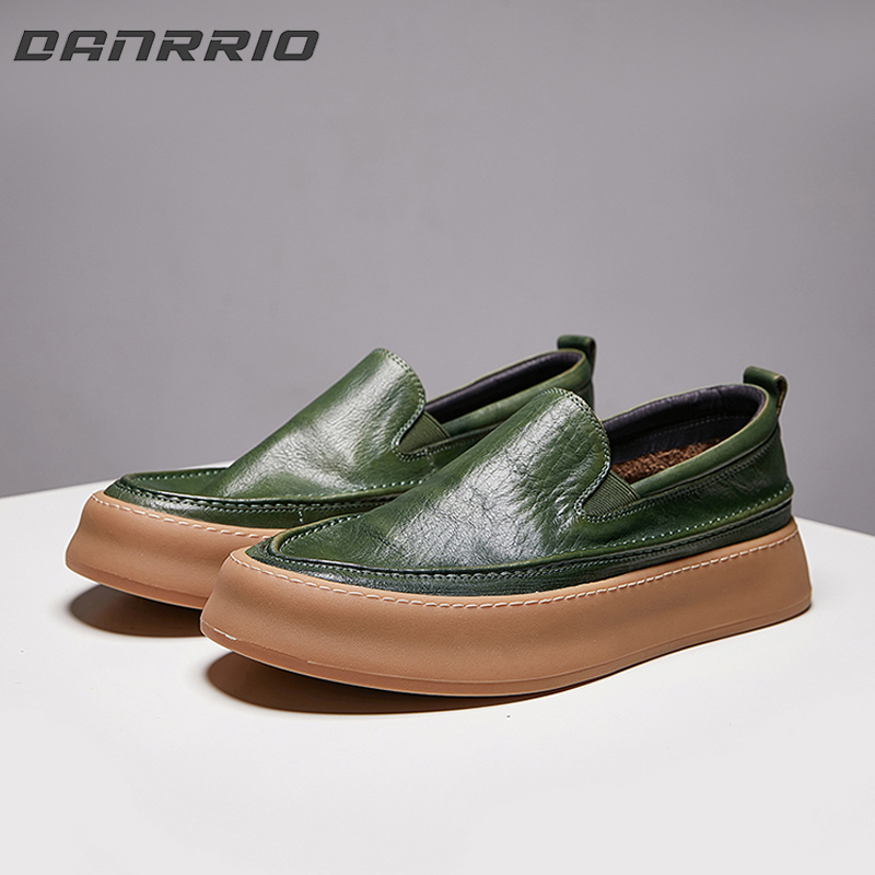 DANRRIO Handmade Retro Casual Cowhide Sneakers | Fashion Green Sneaker DANRRIO.COM DANRRIO