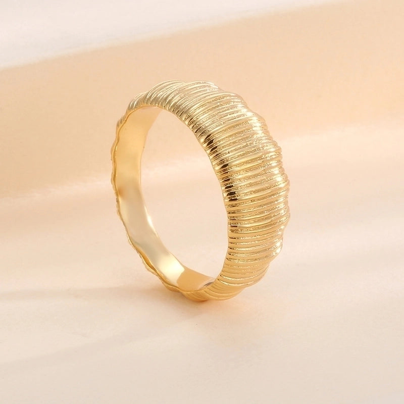 Copper 18K Gold Plated Minimalist Inlay Geometric Malachite Zircon Rings