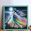(Counted/Stamped) Beach Rainbow Dress Girl-18CT Cross Stitch 35*35cm/13.78*13.78in