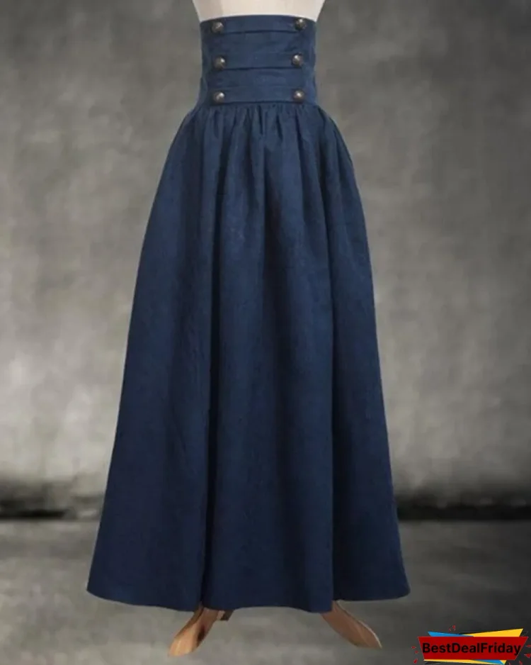 fashion vintage high waist maxi swing skirt p148034