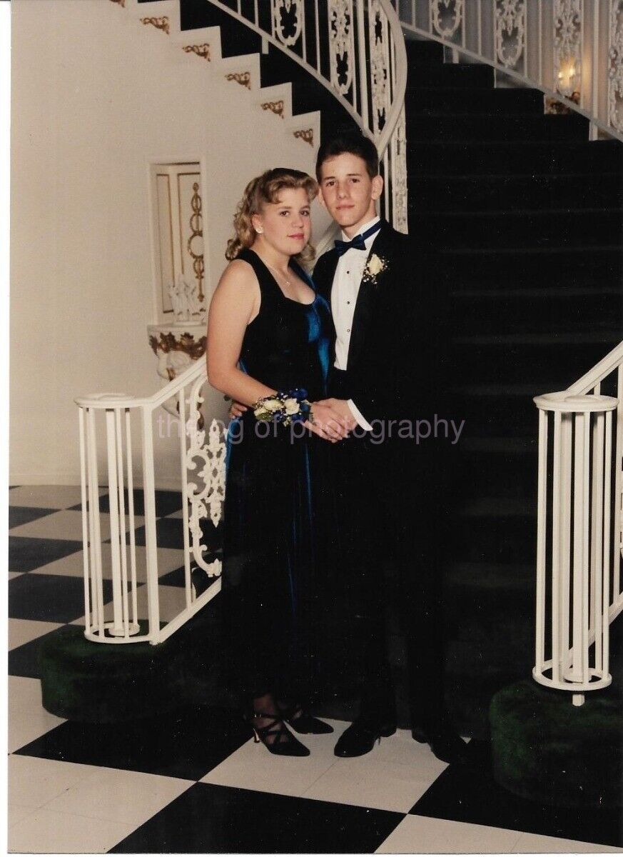 5 x 7 FOUND Photo Poster painting Color PROM COUPLE OriginalPortrait 22 49 X