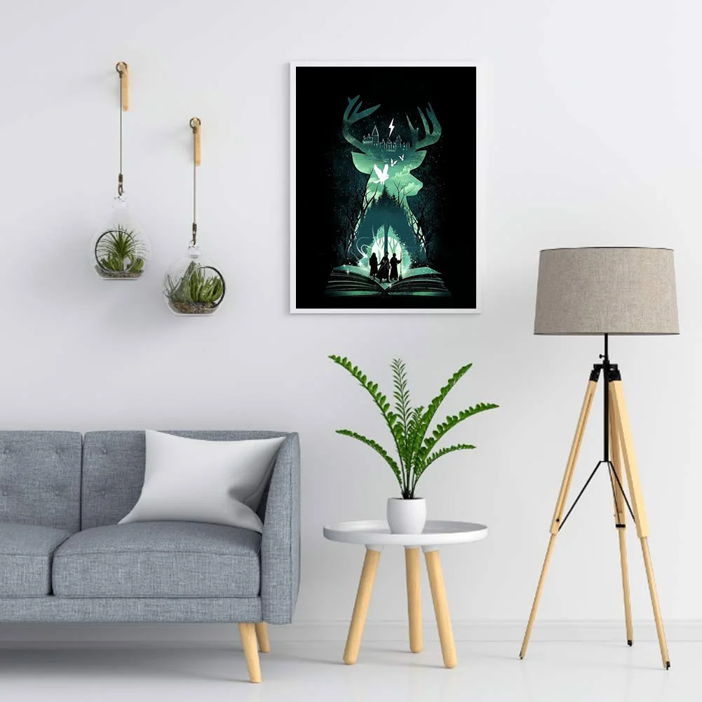 Full Round Diamond Painting 30*40cm - Animation Silhouette