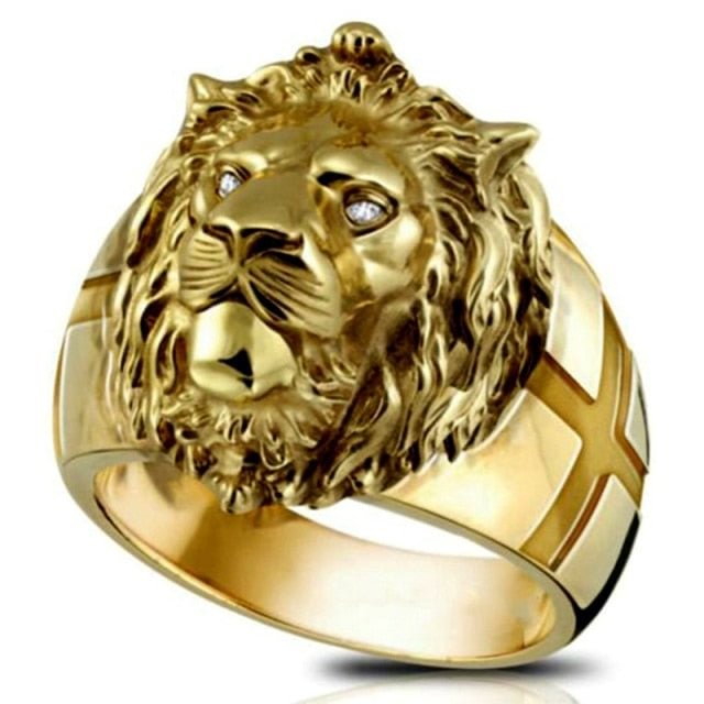 YOY-Golden Lion Head Ring