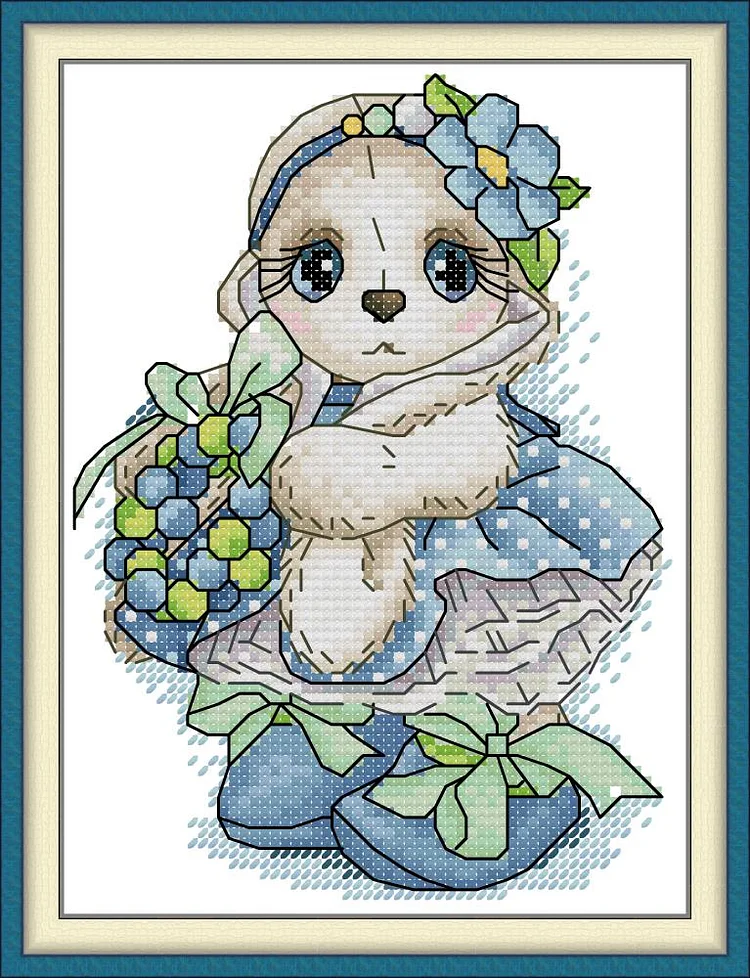 【Joy Sunday Brand】Spring Bunny 16*20cm 14CT Stamped Cross Stitch gbfke