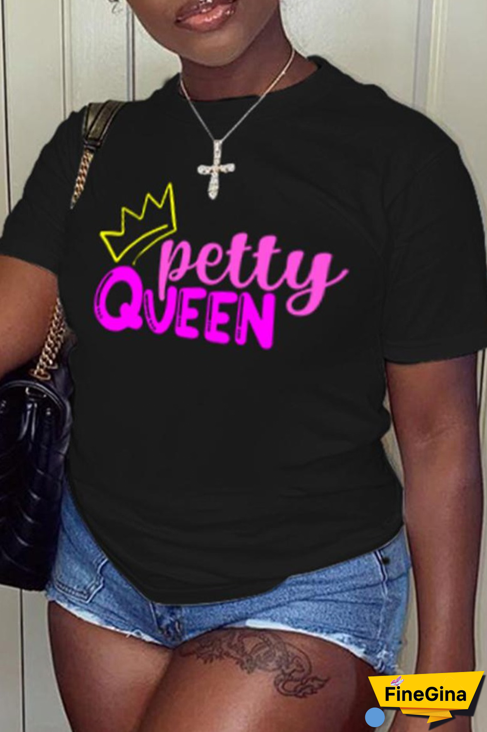 Navy Blue Casual Street Print Patchwork Letter O Neck T-Shirts