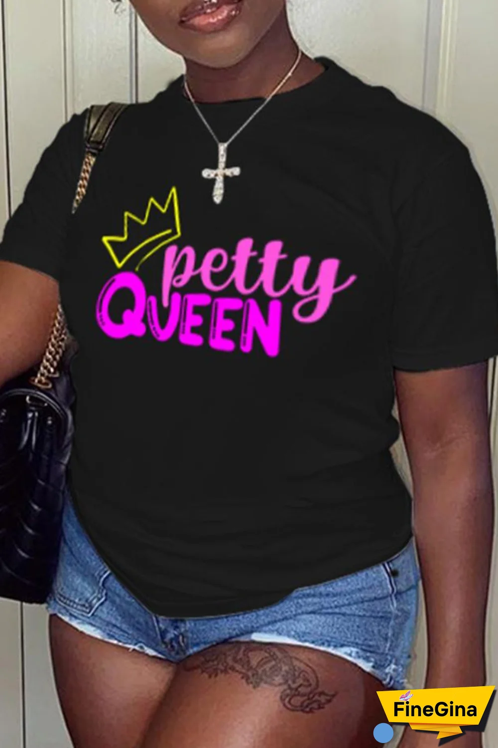 Navy Blue Casual Street Print Patchwork Letter O Neck T-Shirts