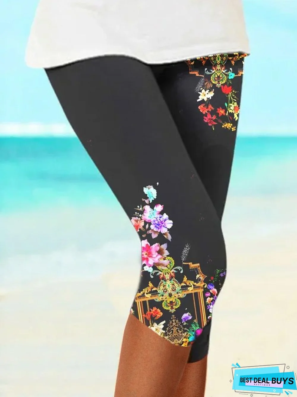 Floral Print Cotton Blends Vacation Shorts