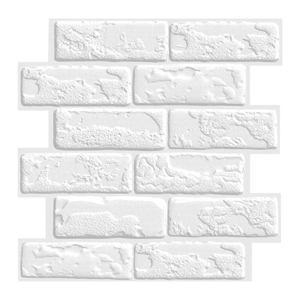 3D White Brick Peel and Stick Wall Tile | IFYHOME