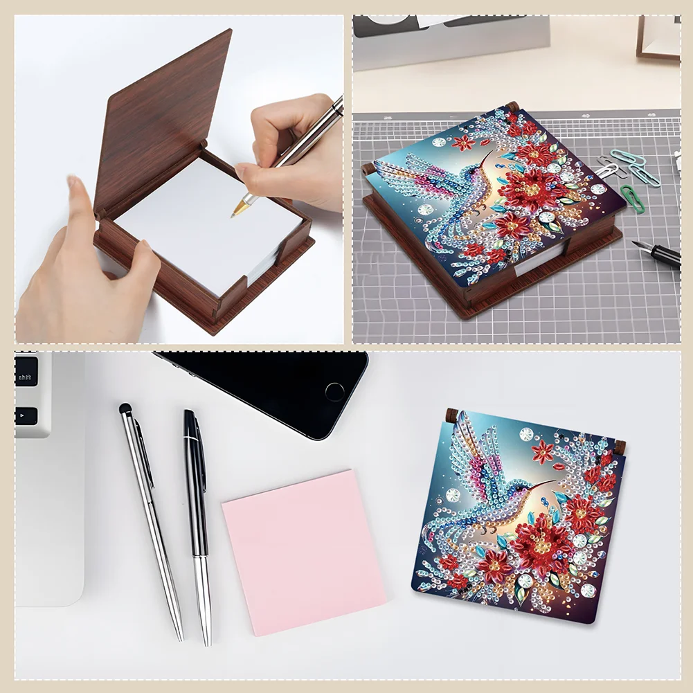 DIY Flower Hummingbird Diamond Painting Note Box Paper 160 Sheets of Paper for DIY Art Craft