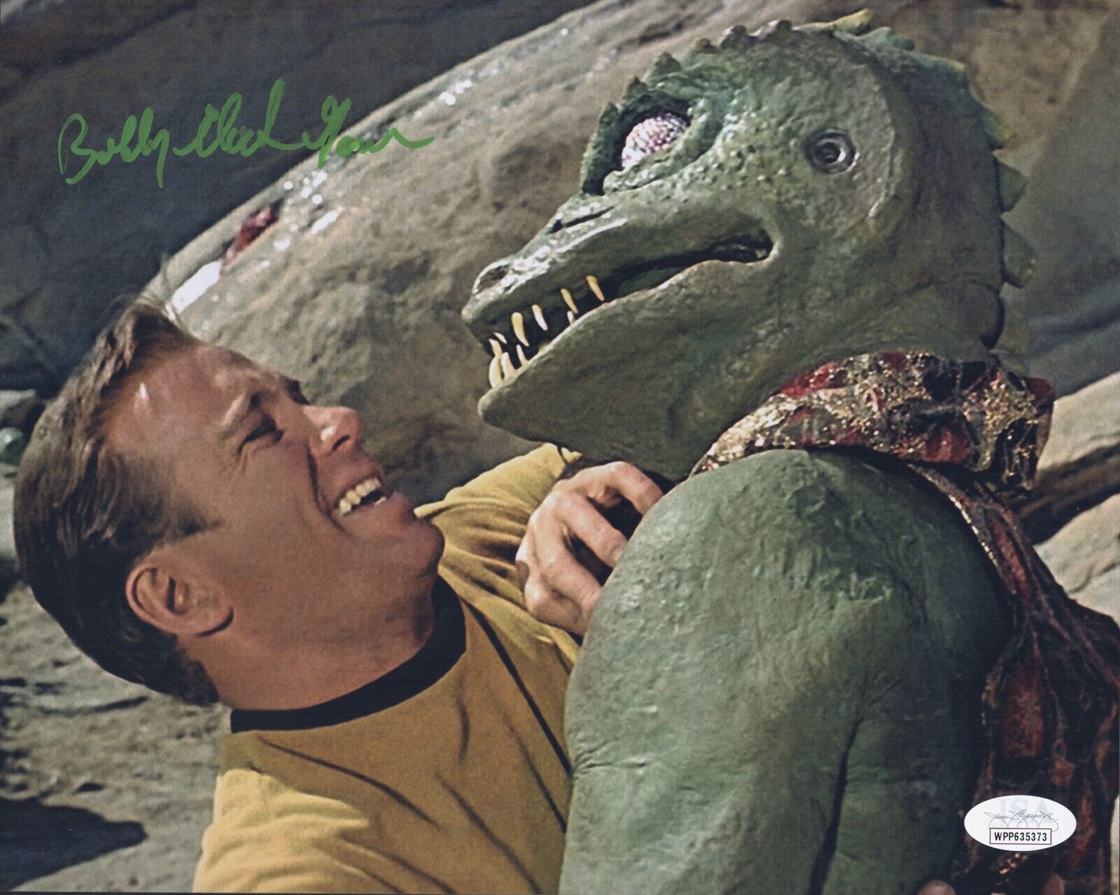 BOBBY CLARK Signed 8x10 GORN Photo Poster painting STAR TREK In Person Autograph JSA COA WPP