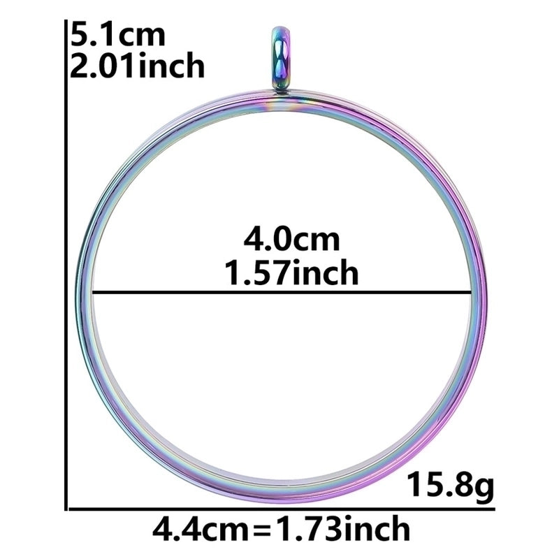 2 Pieces 304 Stainless Steel 18K Gold Plated Circle Solid Color Polished Pendant