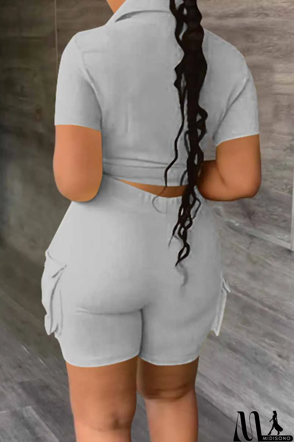 MidiSono - Sky Blue Casual Street Print Letter Turndown Collar Short Sleeve Two Pieces