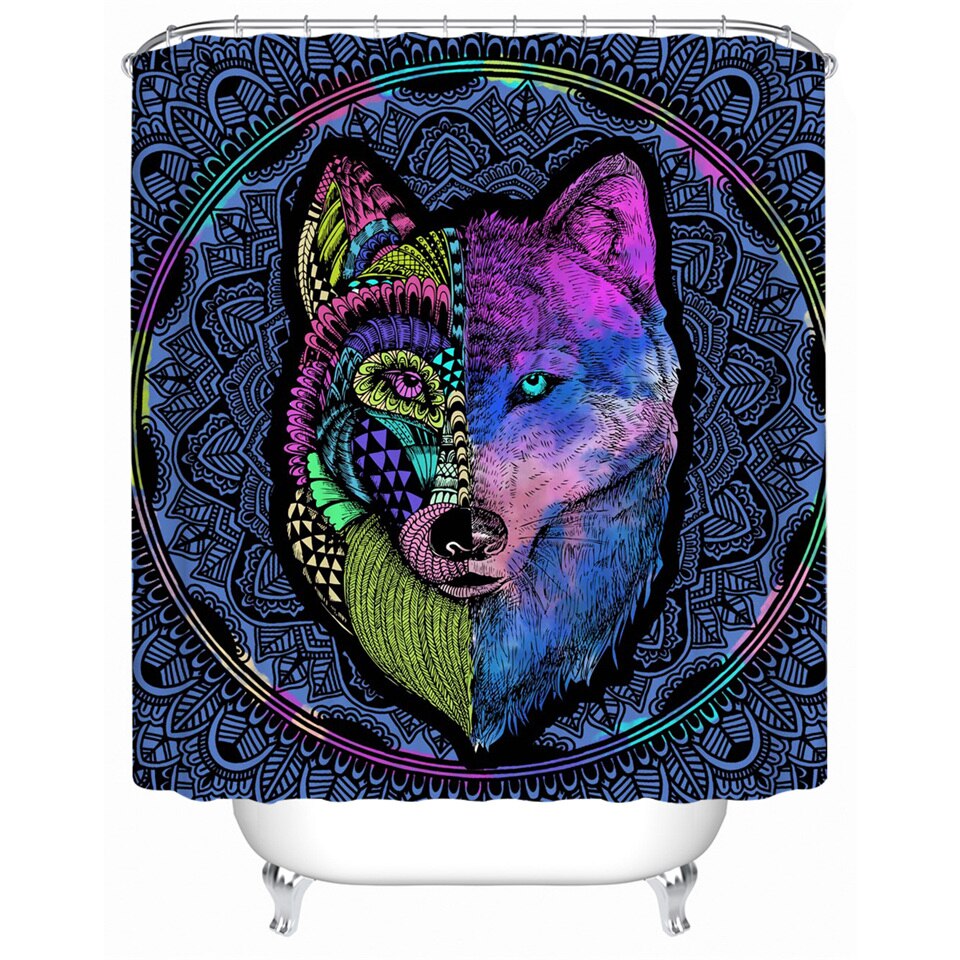 

Wolf - Print Shower Curtain, 180*180cm, 501 Original