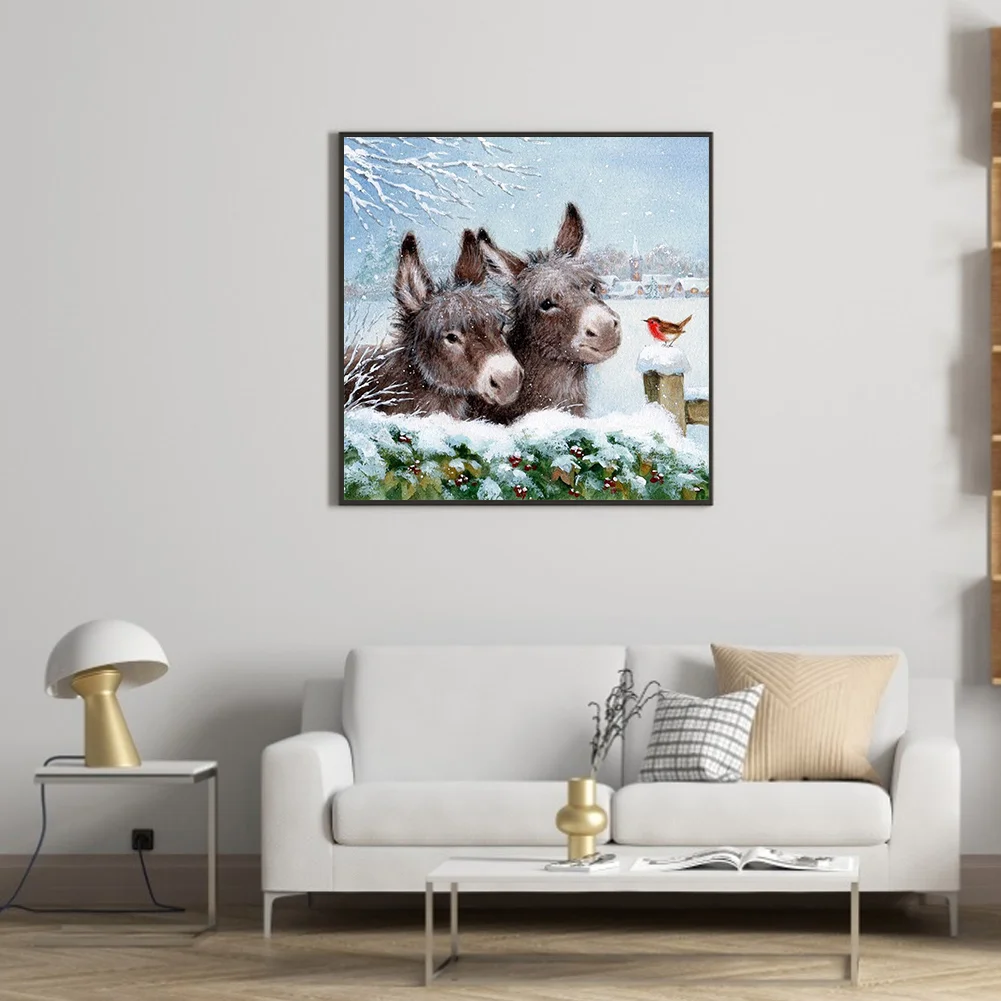 Full Round Diamond Painting 30*30cm - Donkey