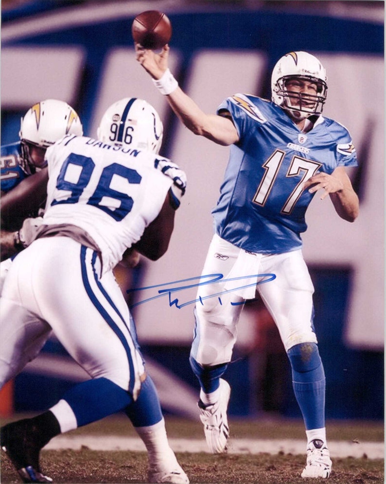 Philip Rivers Signed Autographed Glossy 8x10 Photo Poster painting San Diego Chargers - COA Matching Holograms