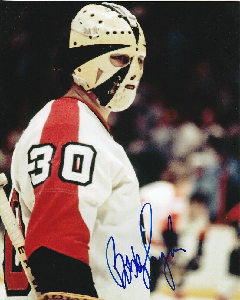 VINTAGE BOBBY TAYLOR SIGNED PHILADELPHIA FLYERS GOALIE 8x10 Photo Poster painting #2 Autograph