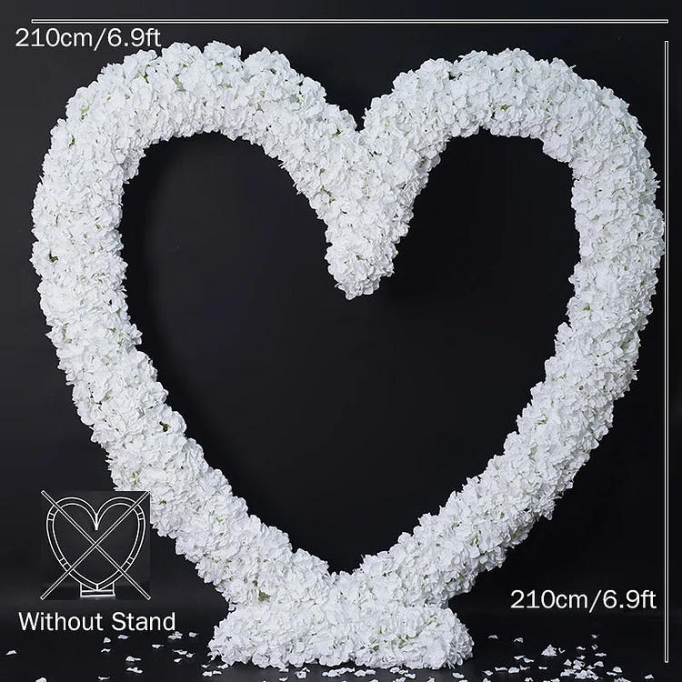 A8745 Red White Rose Foam Base Arrangement Floral Wedding Backdrop Heart Shape Arch