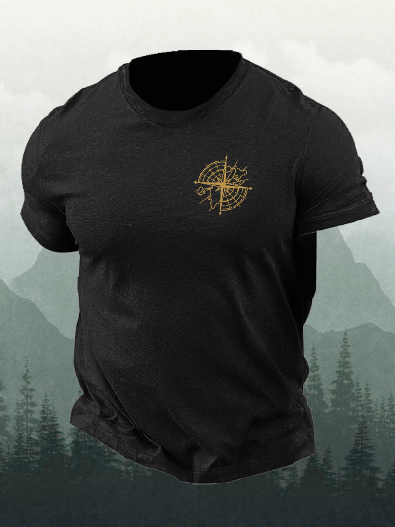 Men's Golden Compass Knitting Needle Short-Sleeved Shirt
