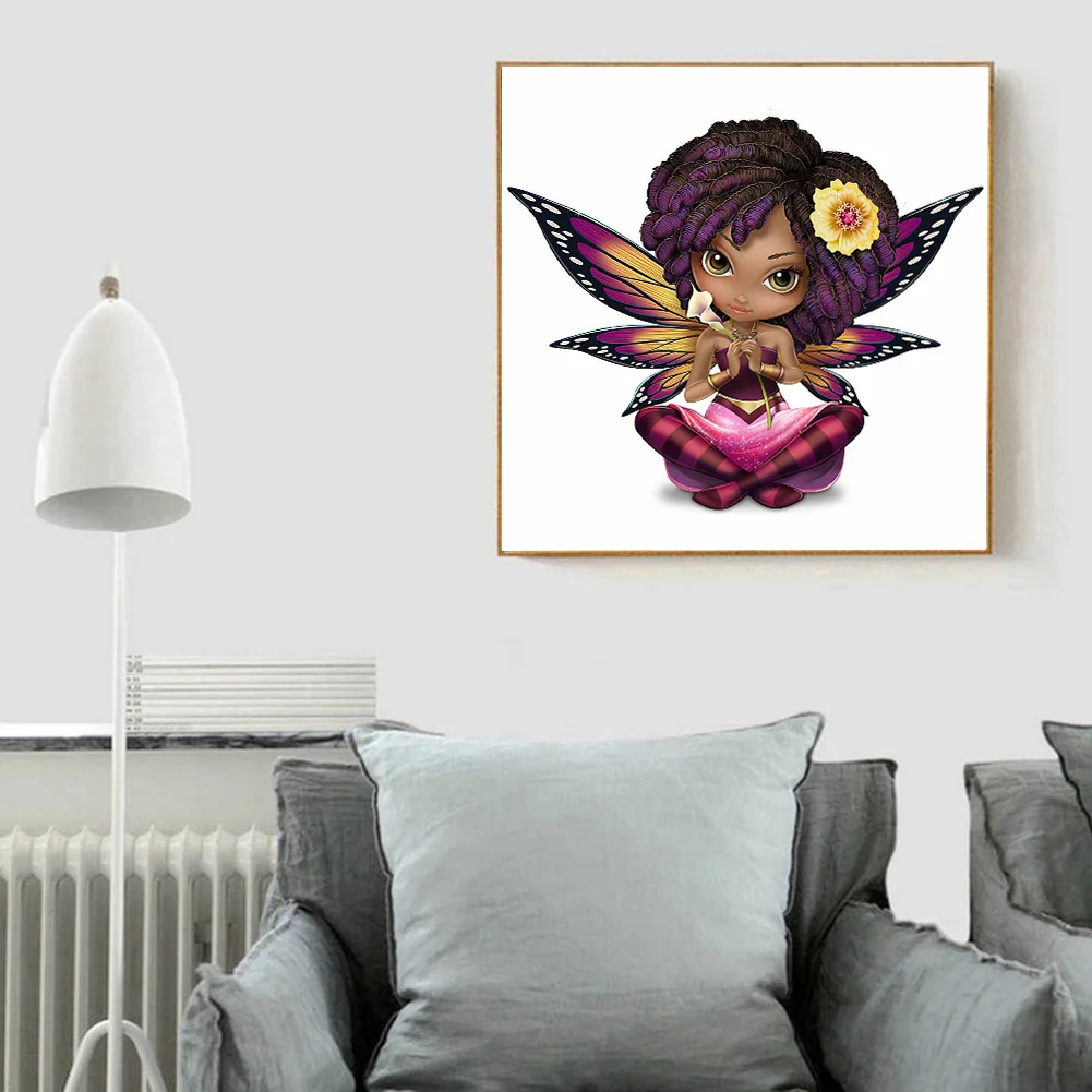 DIY 5D Diamond Painting Flower Elf Girl Full Round Drill Rhinestone (B855)