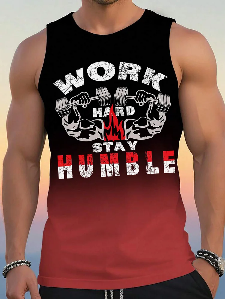 Men's Work Hard Stay Humble Print Tank Top
