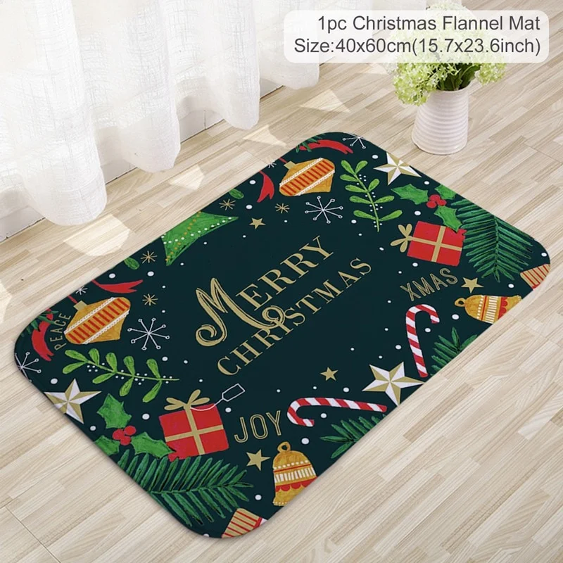 2023 Christmas Door Mat Flannel Outdoor Carpet