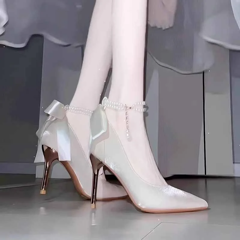 Breakj Breakj High Heels Femininity Sexy Cheongsam Shoes Dress Shoes Women White Gentle Wedding Shoes Bridal Shoes
