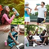 20oz Silicone Foldable Travel Water Bottles Leakproof Valve Reusable, Carton Packaging, Gym Camping Hiking Travel Sports Lightweight Durable Bottle