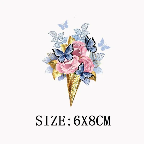 Beautiful Flowers Thermal Sticker On T-shirt DIY Washable Iron On Transfer For Clothing Funny Design Patches On Clothes Applique