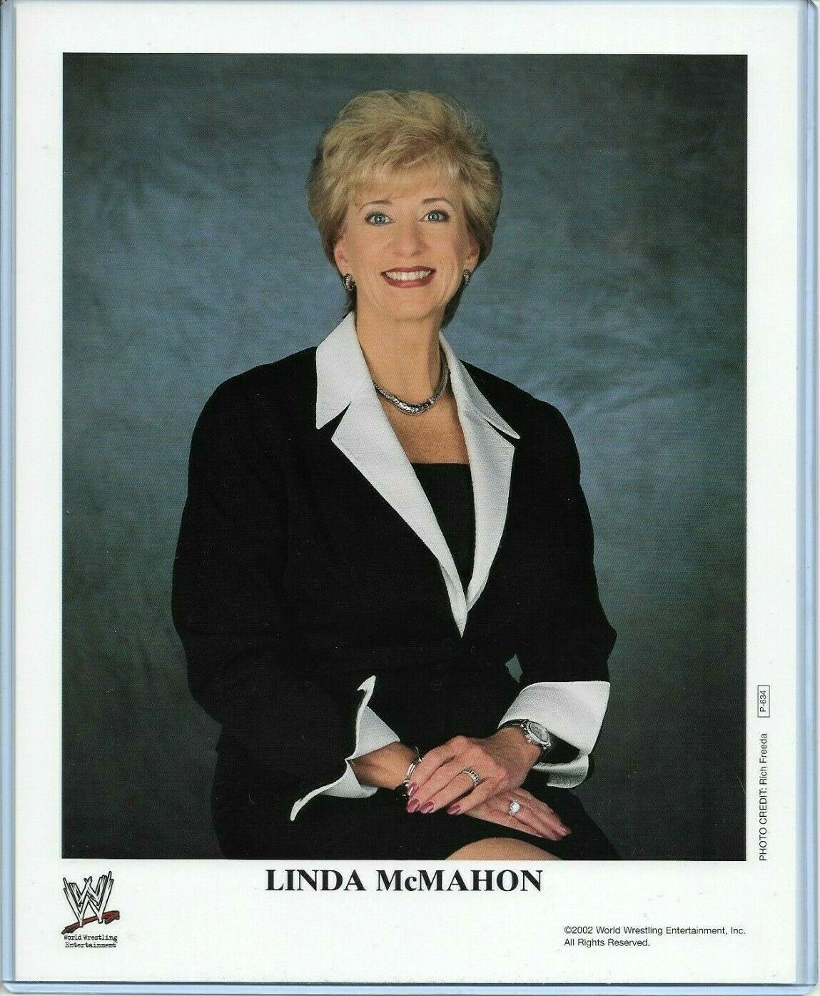 WWE LINDA MCMAHON P-634 OFFICIAL LICENSED AUTHENTIC ORIGINAL 8X10 PROMO Photo Poster painting