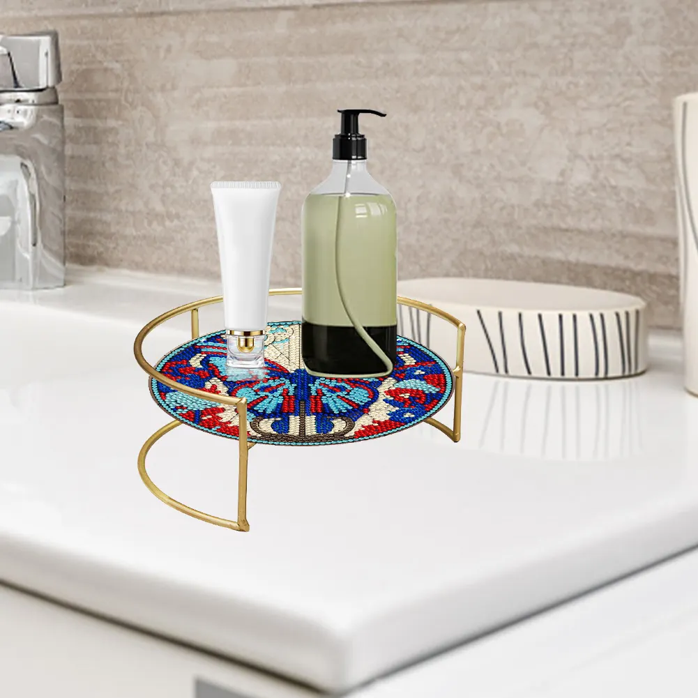 DIY Butterfly Acrylic Diamond Painting Bathroom Tray Diamond Art Counter Organizer