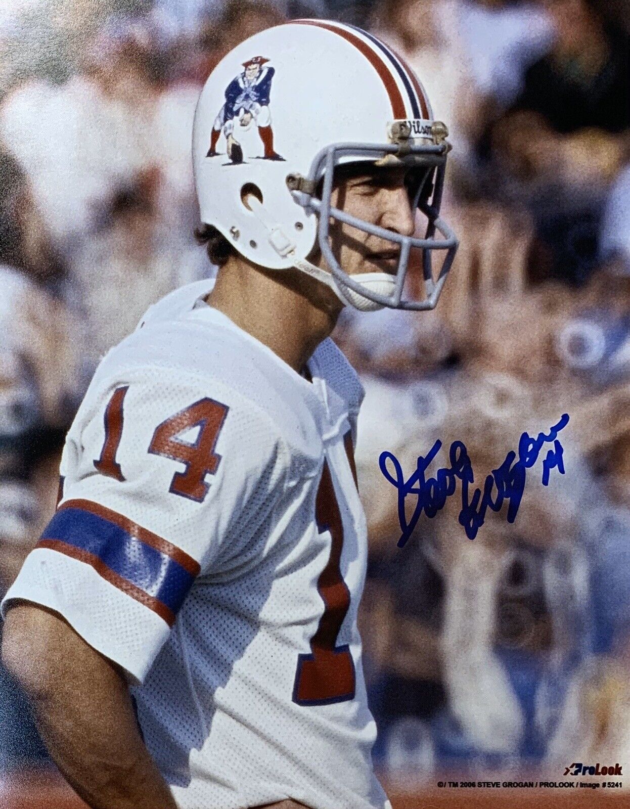 Steve Grogan New England Patriots Quarterback Autographed 8x10 Pose #2