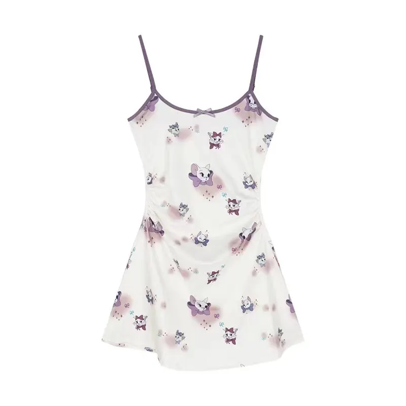 Uveng Sex Print Hanging Aja Skirt Bosom Girl Summer Sleeveless Tight Skirt Pure Hot Girl Sexy Pocketed Buts