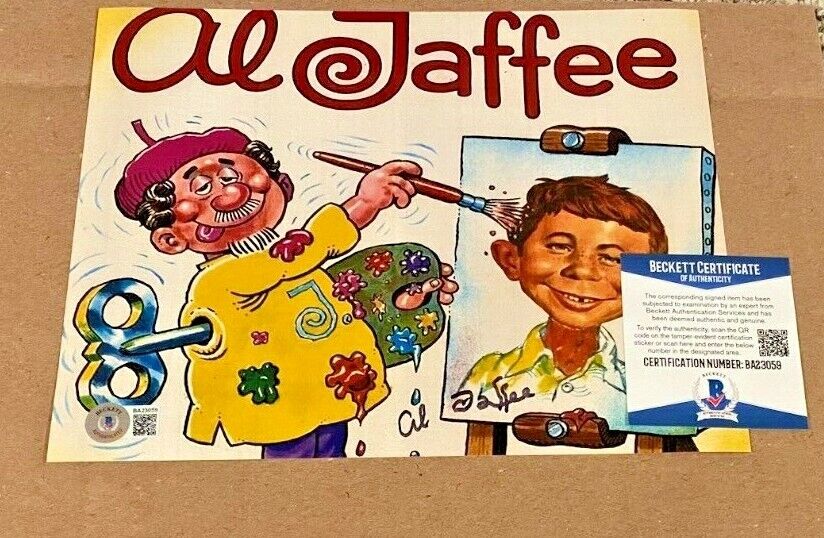 AL JAFFEE SIGNED MAD MAGAZINE 8X10 Photo Poster painting BECKETT CERTIFIED BAS #4