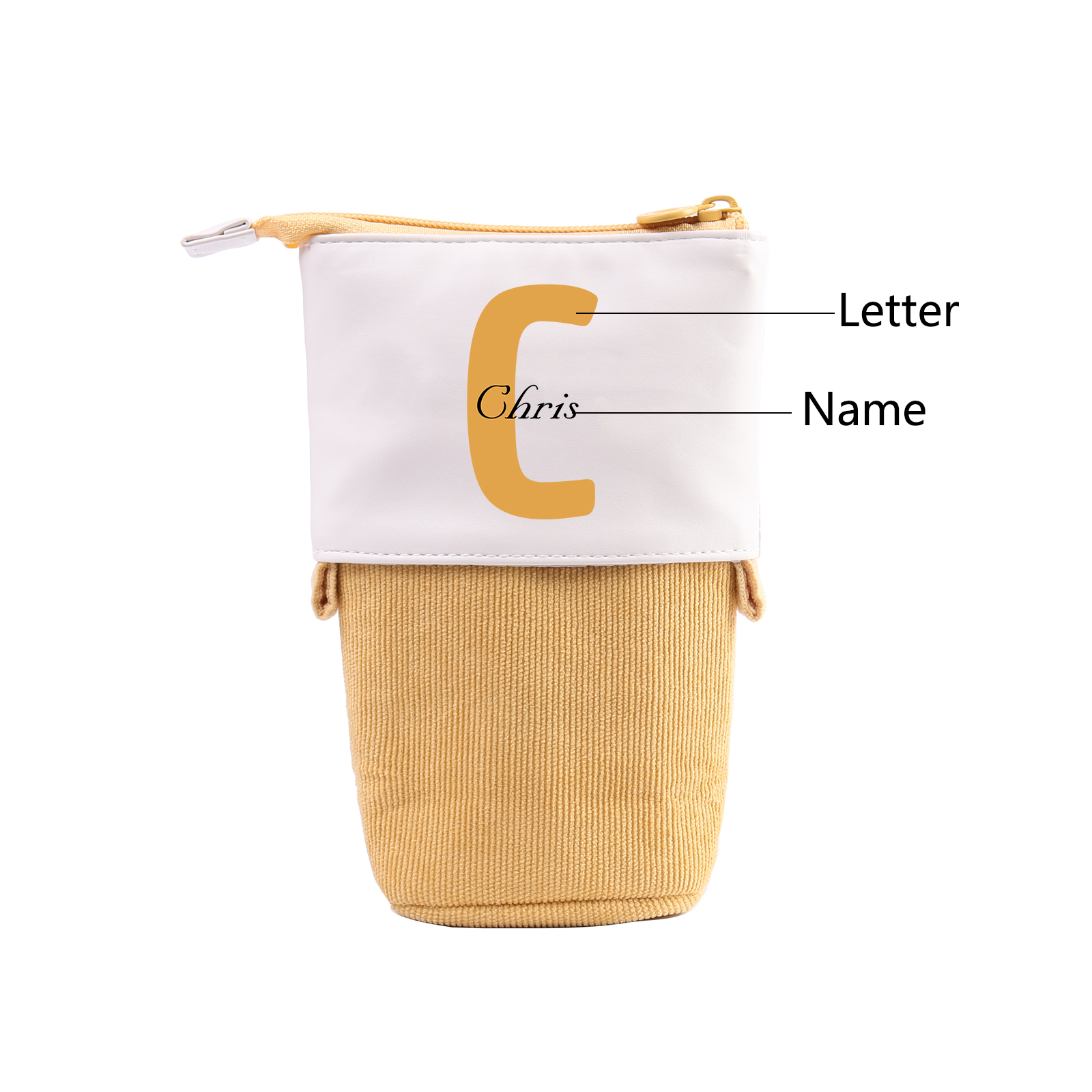 Astuccio per matite personalizzato con 1 nome e 1 lettera regalo per scuola elementare bambini