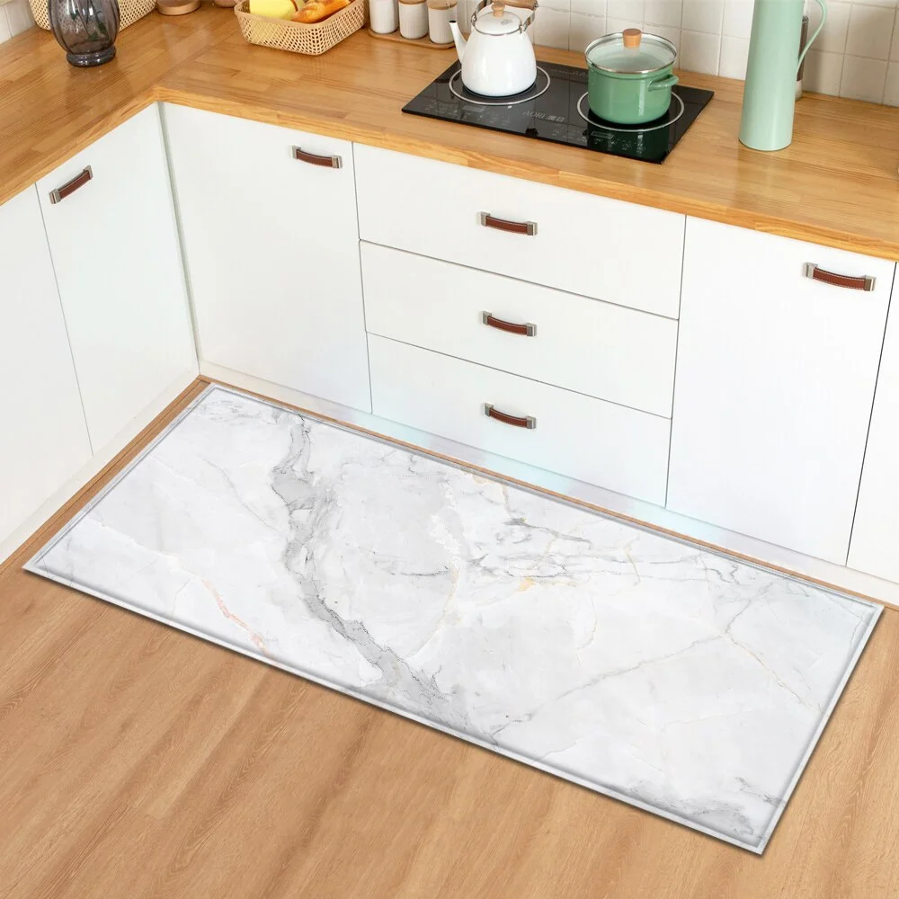 Marble Kitchen Carpet Absorbent Mat Doormat for Entrance Door 3D Wood Grain Pattern Bedroom Hallway Long floor mat Anti-Slip Rug