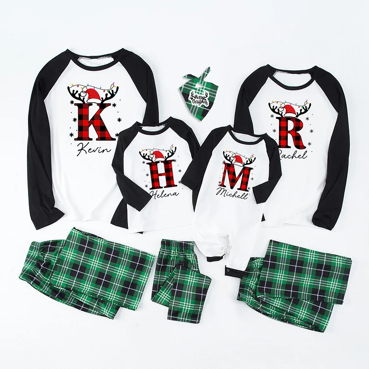 Personalized Elk Monogram Christmas Pajamas