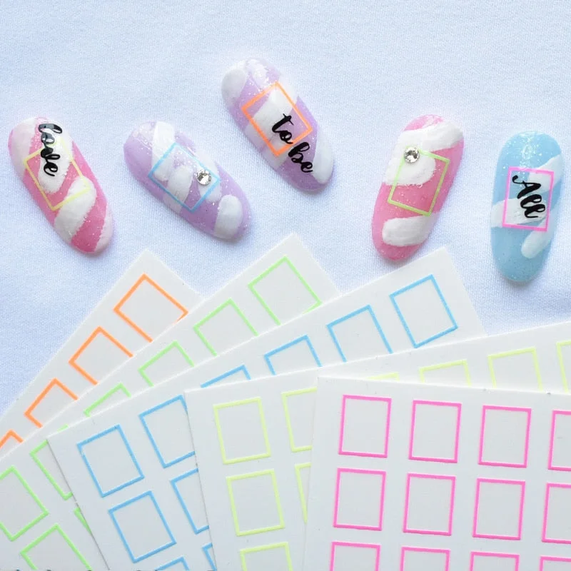 3D Stickers Bendable Gold Silver Lines Striping Tape Sticker Black White Lines Geometry Slider Decals For Manicures Decor