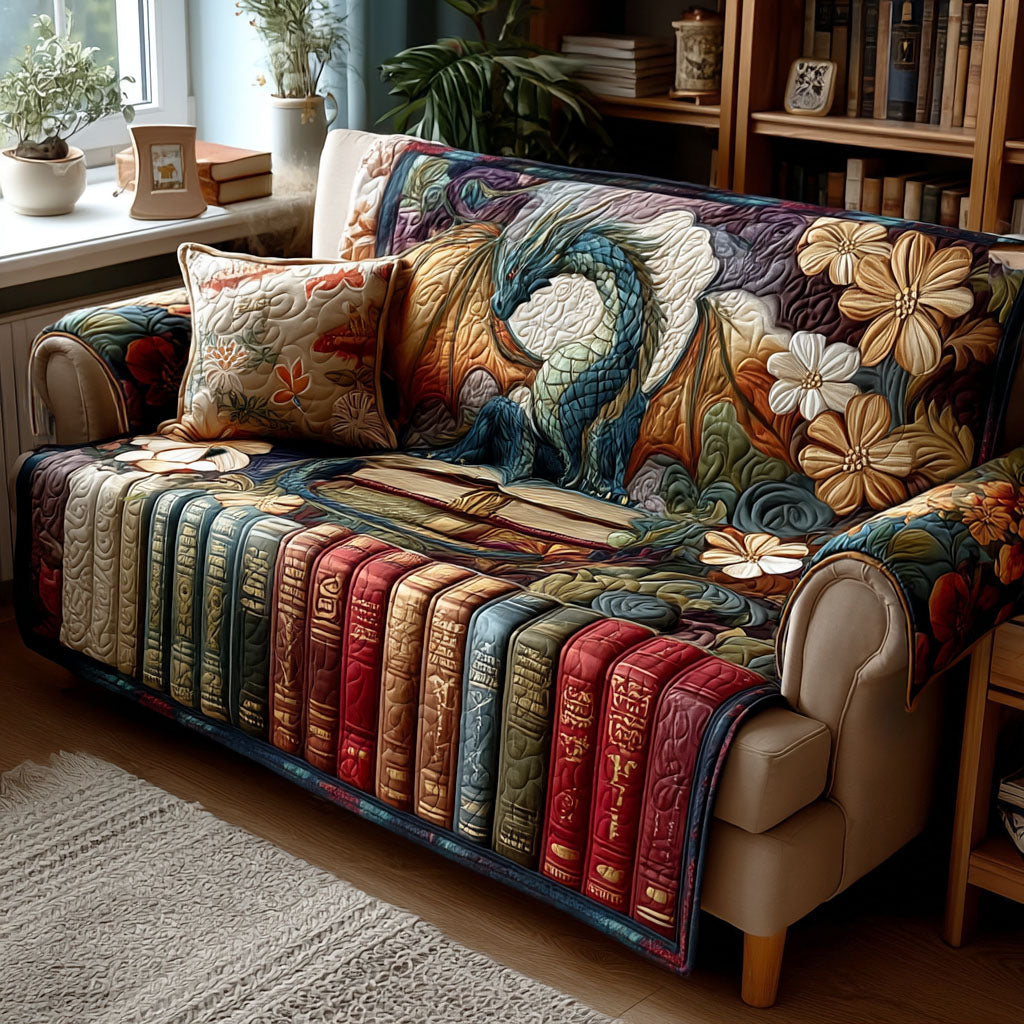 Mystic Library Quilted Sofa Cover NCU0PT9740 everthome