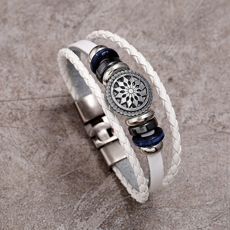 Men's woven cowhide bracelet