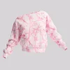 Women's Vintage Street Style Pink Camo Off-the-shoulder Sweatshirt by Inlyline