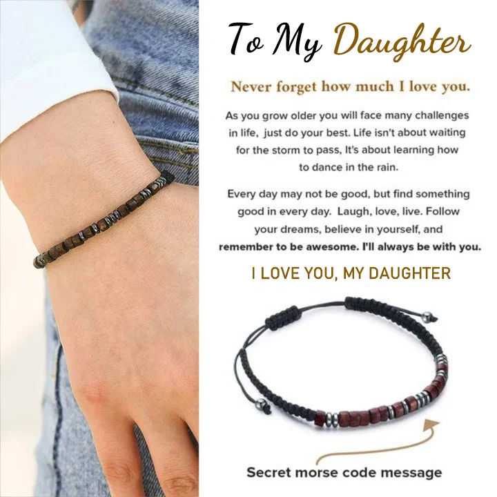 To My Daughter I Love You Morse Code Bracelet Birthday Graduation Gift