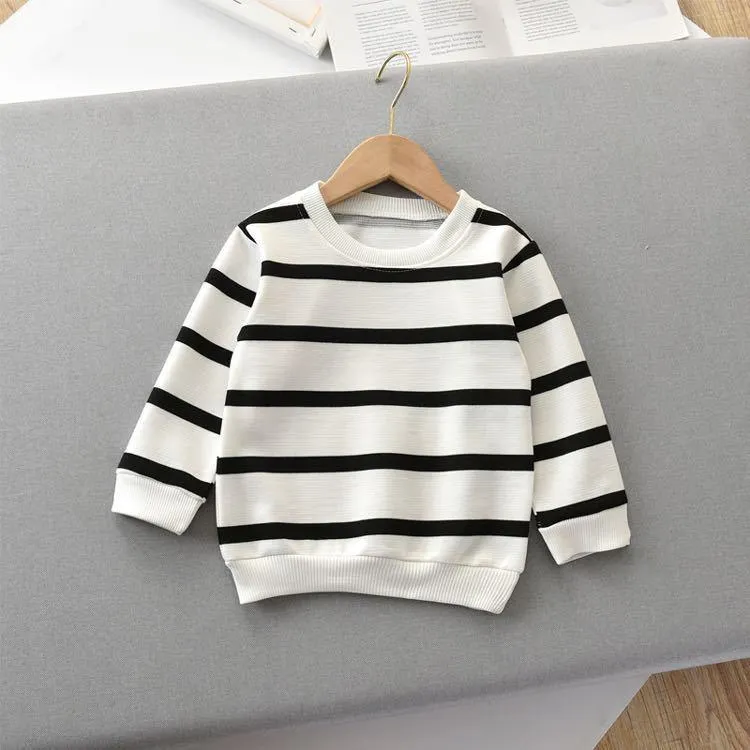 1-5 Years Spring-Fall T shirt Striped Long Sleeve Pullovers Baby Clothes Toldder Shirt Bottoming Shirt For Boys Girls