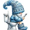 (Small Size)Gnome Going To The Toilet - 18CT Counted Cross Stitch - 25*25cm