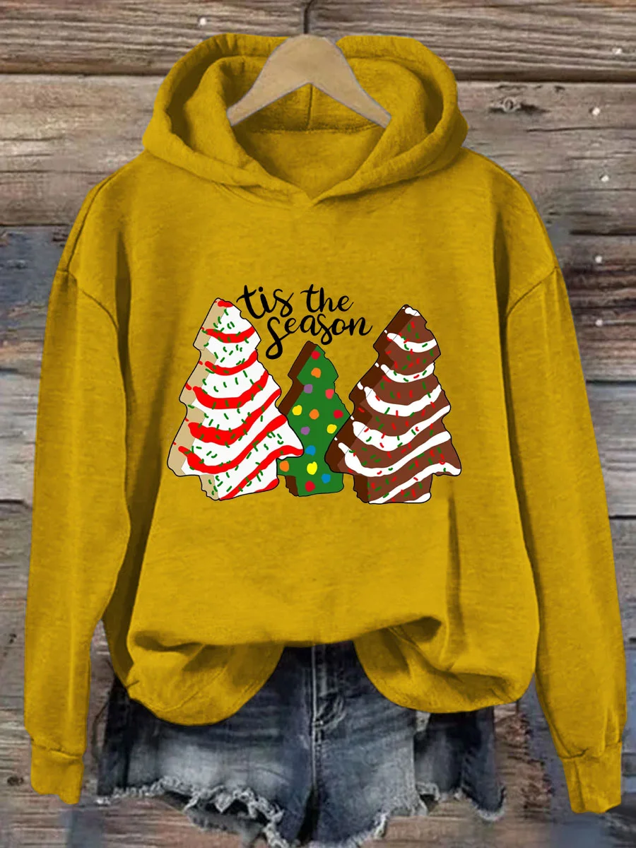 Tis The Season Christmas Cake Tree Hoodie