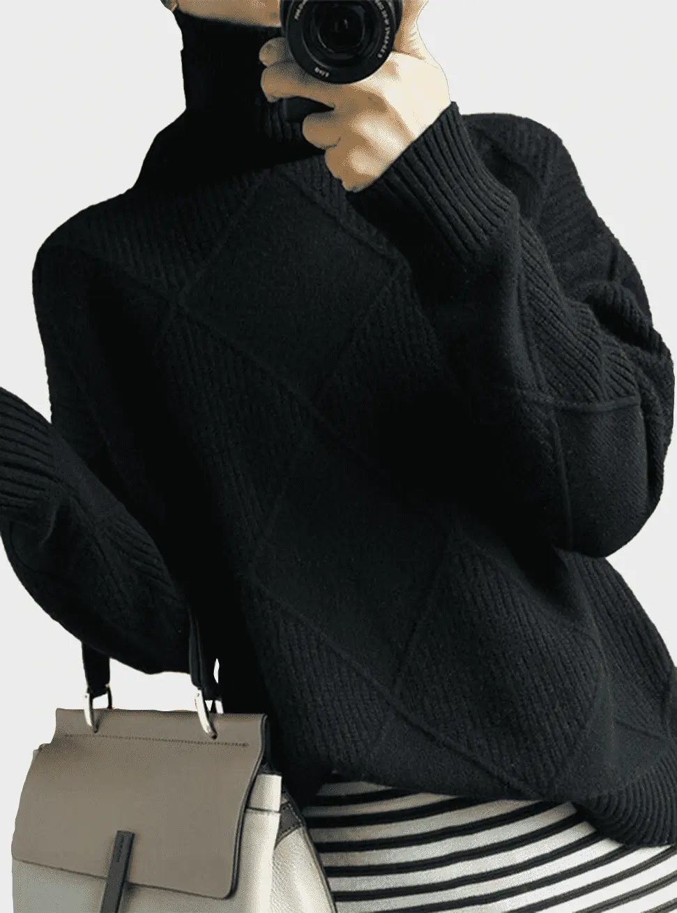  thdmladies Turtleneck Loose Sweater thedmladies