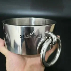 pornhint Pornhint Male / Female Big Rings Neck Restraint High 6cm Heavy Stainless Steel Height